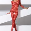Bodystocking ouvert filet rouge BS077R Passion